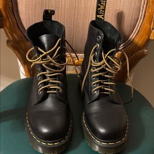 Dr Martens 1460 Pascal Bex Black with Yellow Laces W9/M8